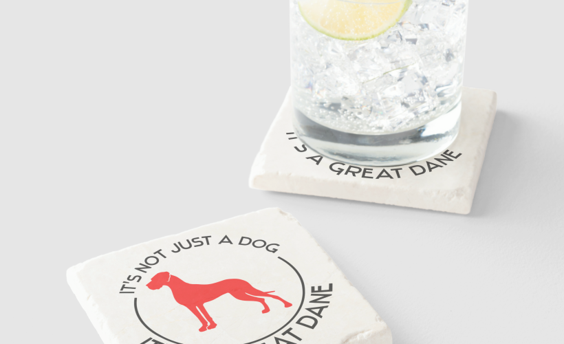 Marble Stone Coaster Great Danes 
