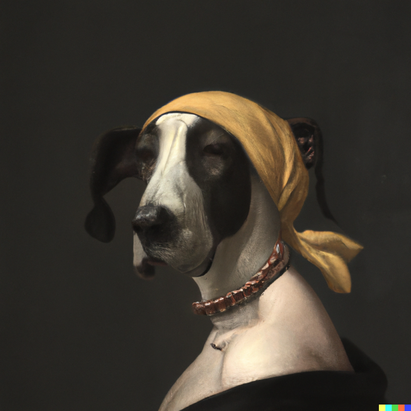 Wenn Hund nur könnte Dogge im KI Stil: Und in echt?